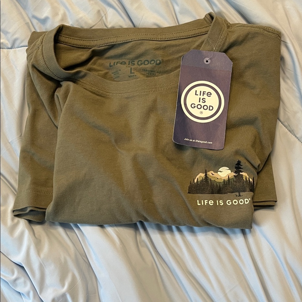 Life Is Good Forest Green Nature Tee